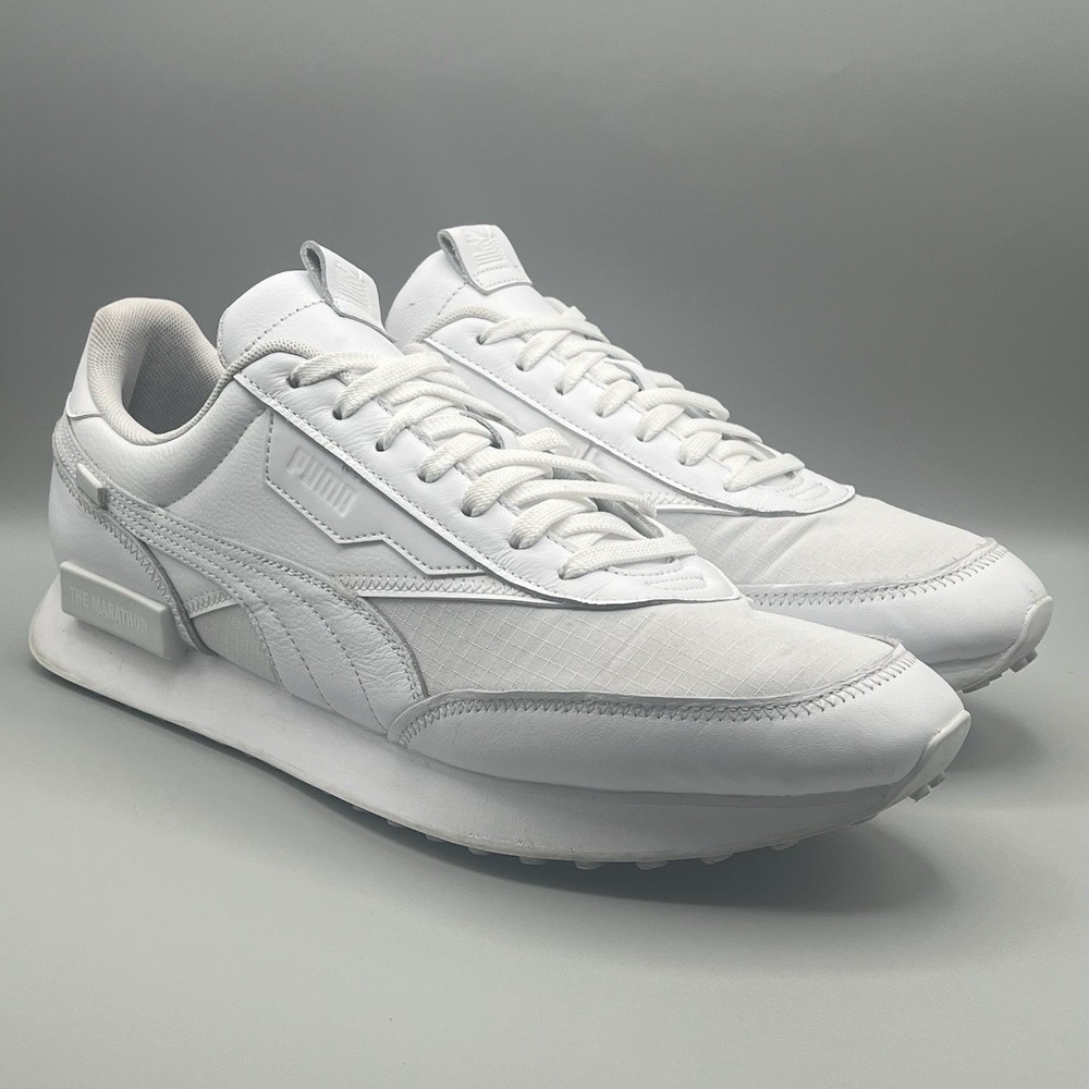 PUMA Future Rider TMC Nipsy Hustle Triple White Retro - Men's Size 14 USED